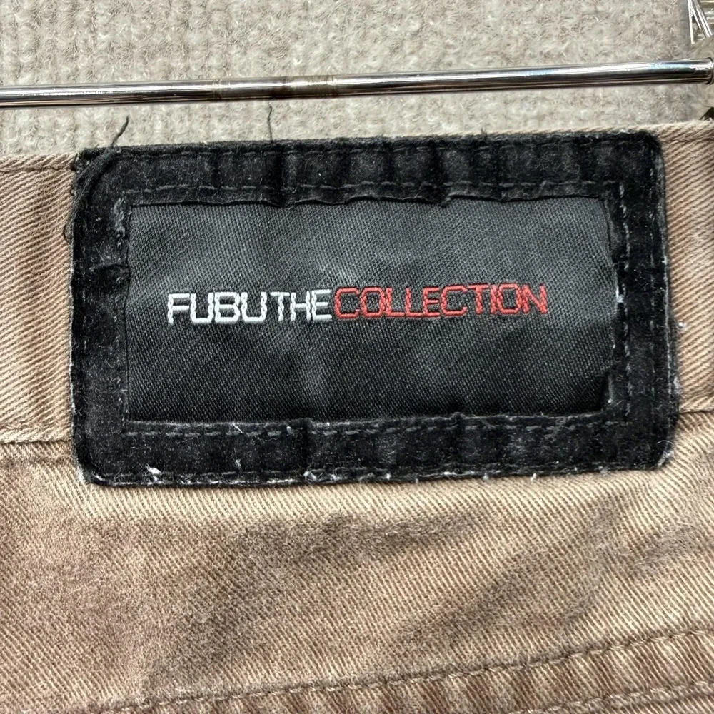 FUBU The Collection Cargo Shorts Mens 46‎ Brown Canvas Utility Big Tall Relaxed